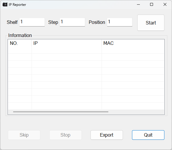 Bitmain IP Reporter window