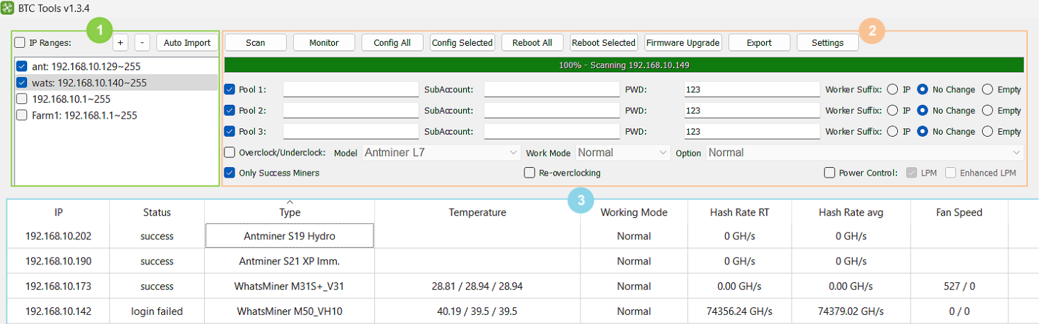 BTC Tools v1.3.4: IP Ranges list